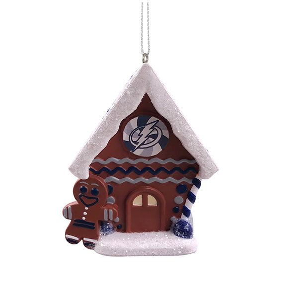 Tampa Bay Lightning Light Up Gingerbread House Holiday Ornament