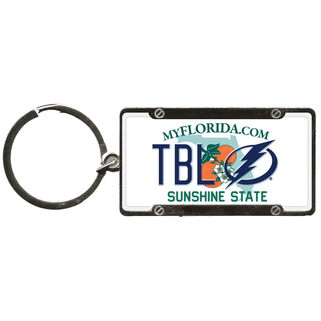 Tampa Bay Lightning License Plate Logo Keychain