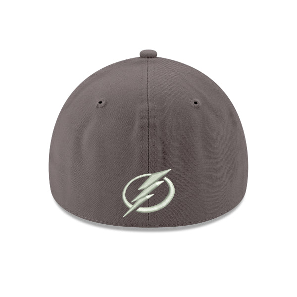 Tampa Bay Lightning Shoulder Patch Logo New Era 39THIRTY GreyFlex-Fit Hat