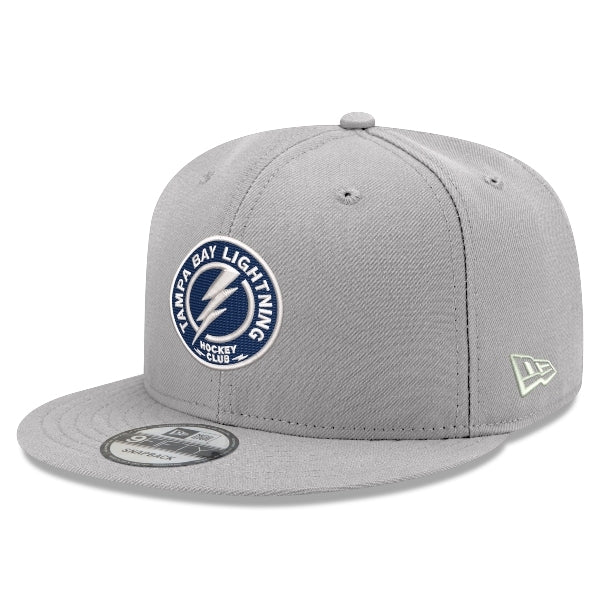 Tampa Bay Lightning Shoulder Patch Logo New Era 9FIFTY Grey Snapback Hat