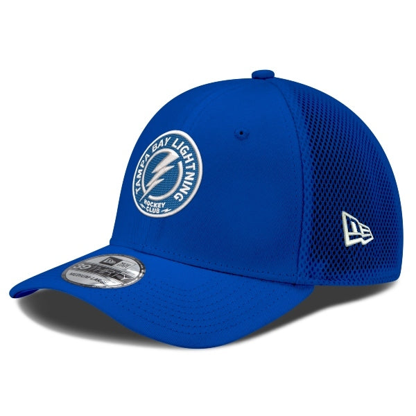 Tampa Bay Lightning Shoulder Patch Logo New Era 39THIRTY NEO Roya Flex-Fit Hat (S/M ONLY)