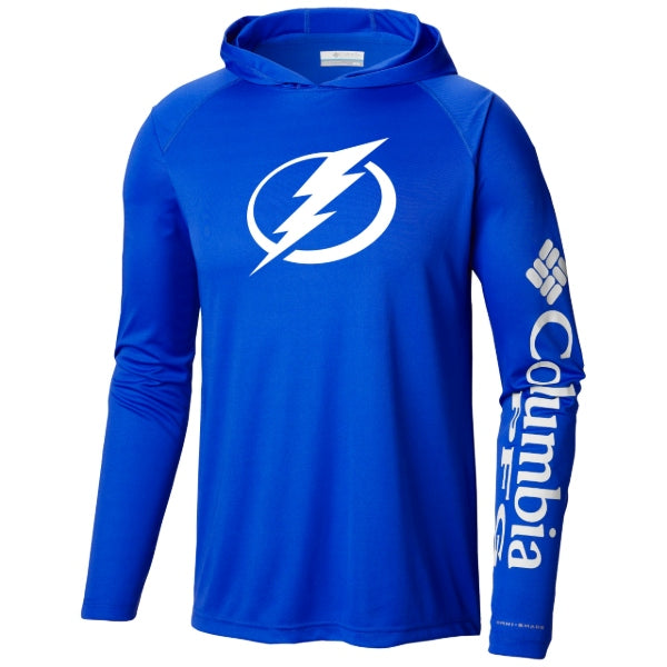 Men's Lightning Columbia Royal Blue Terminal Tackle PFG Long Sleeve Hoodie