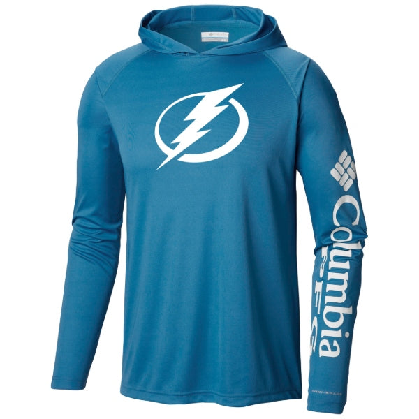 Men's Lightning Columbia Mineral Blue Terminal Tackle PFG Long Sleeve Hoodie