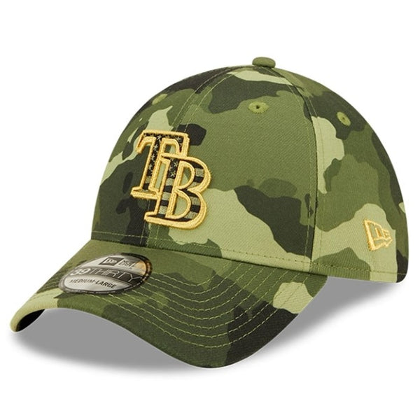 Tampa Bay Rays New Era Camo 2022 Armed Forces Day 39THIRTY Flex-Fit Hat