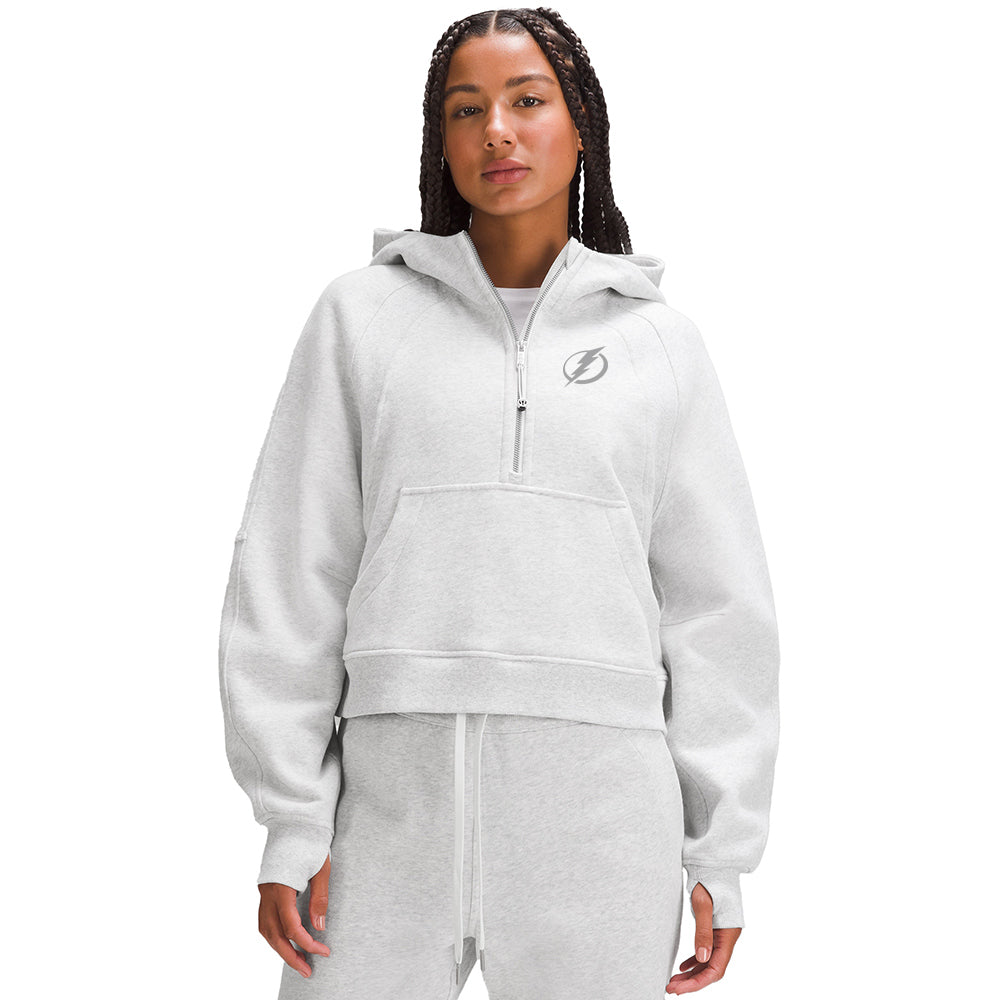 Women's Tampa Bay Lightning lululemon Light Grey Scuba Oversized 1/2 Zip Hoodie