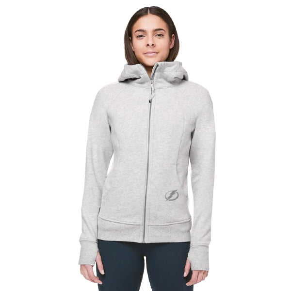 Women's Tampa Bay Lightning lululemon Heathered Ultra Light Grey Scuba Hoodie