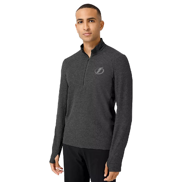 Men's Tampa Bay Lightning lululemon Heathered Grahpite Black Surge Warm 1/2 Zip