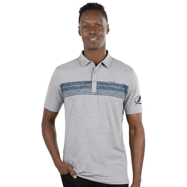 TravisMathew Men's River Town Golf Polo, Medium, Heather Medium Grey