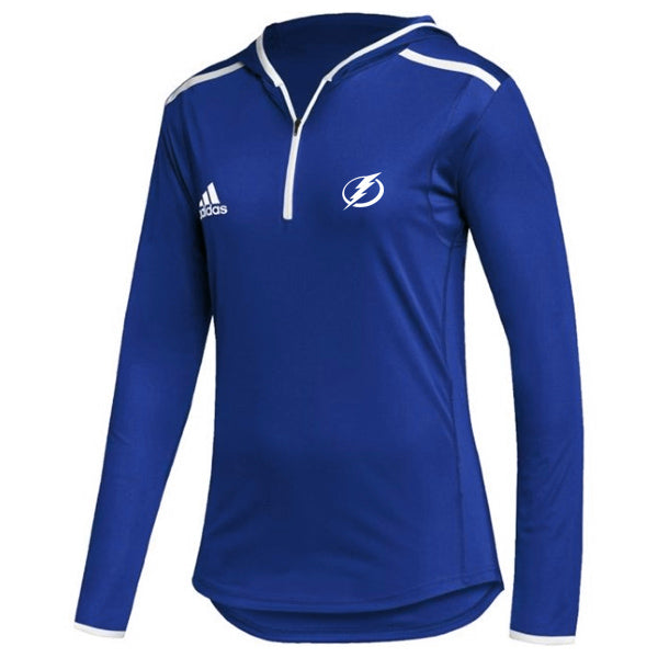 Women's Tampa Bay Lightning adidas Team Issue Blue Hoded Long Sleeve Tee