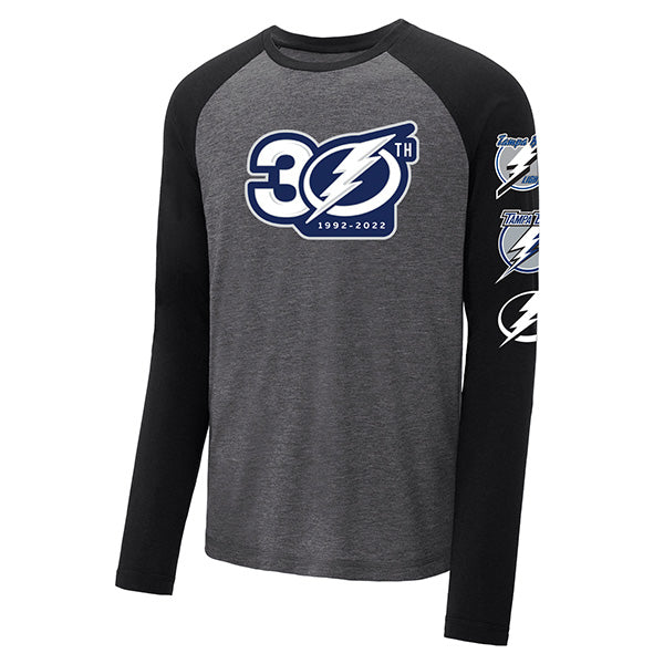 Men's Tampa Bay Lightning 30th Anniversary Long Sleeve Raglan Tee