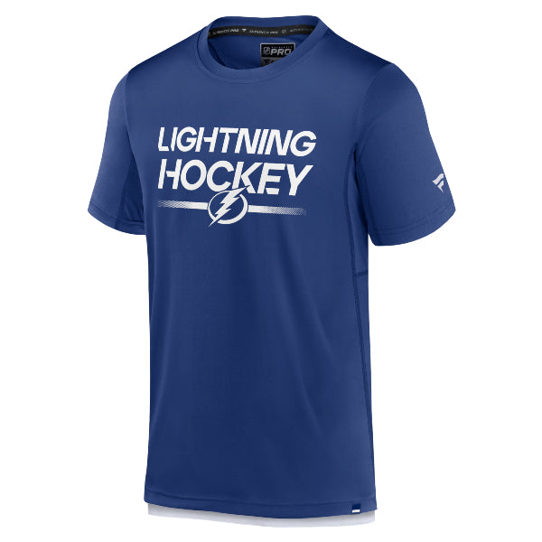 Men's Tampa Bay Lightning 2023-24 Authentic Pro Locker Room Blue Tech Tee (S ONLY)