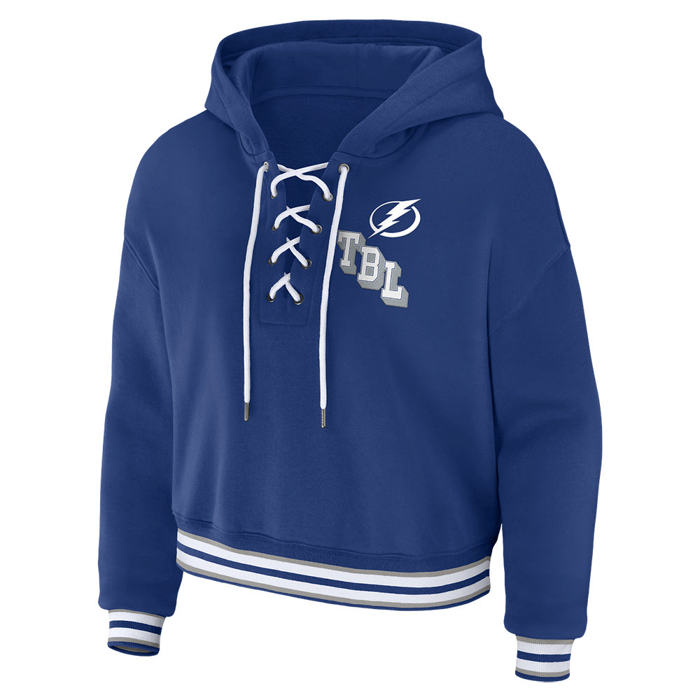 Women's Tampa Bay Lightning WEAR by Erin Andrews Lace Up Hoodie