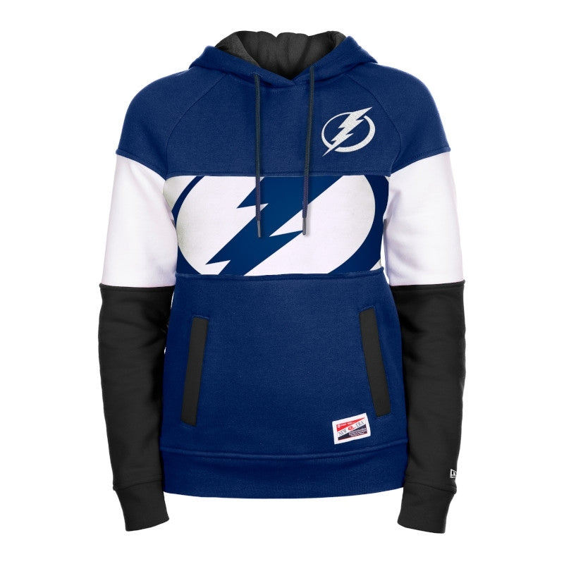 Women's Tampa Bay Lightning New Era Cut Logo Colorblock Hoodie