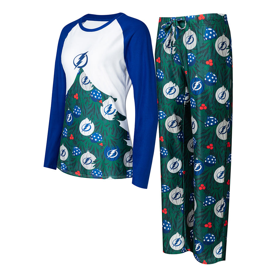 Women's Tampa Bay Lightning Christmas Tree Tinsel Pajama Set