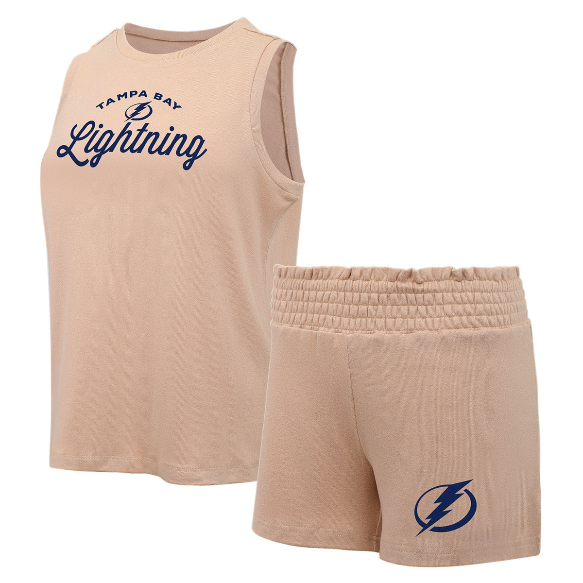 Women's Tampa Bay Lightning Concepts Sport Tan Tank and Short Loungewear Set