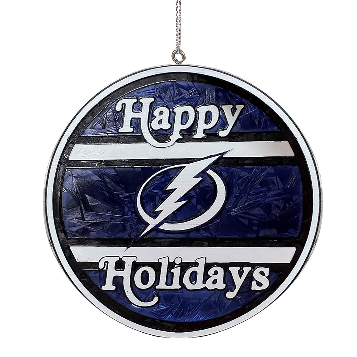 Tampa Bay Lightning Stained Glass Holiday Ornament