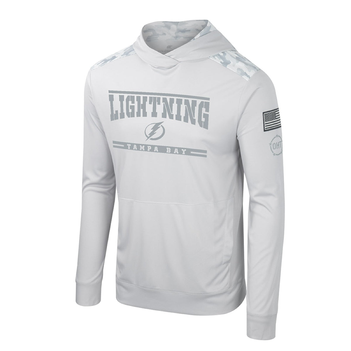 Men's Tampa Bay Lightning Military Appreciation OHT Hooded Long Sleeve Performance Tee