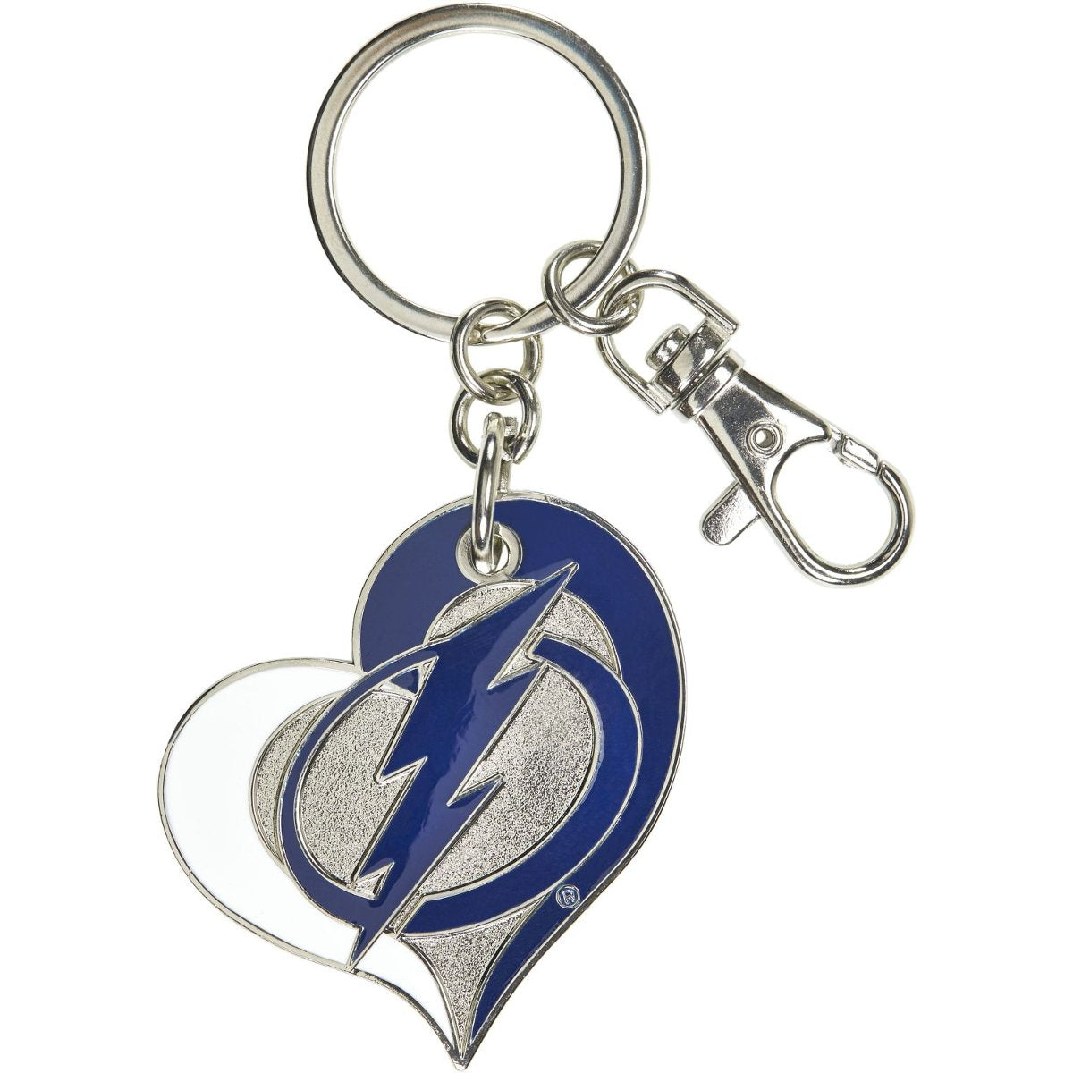 Tampa Bay Lightning Swirl Heart Keychain