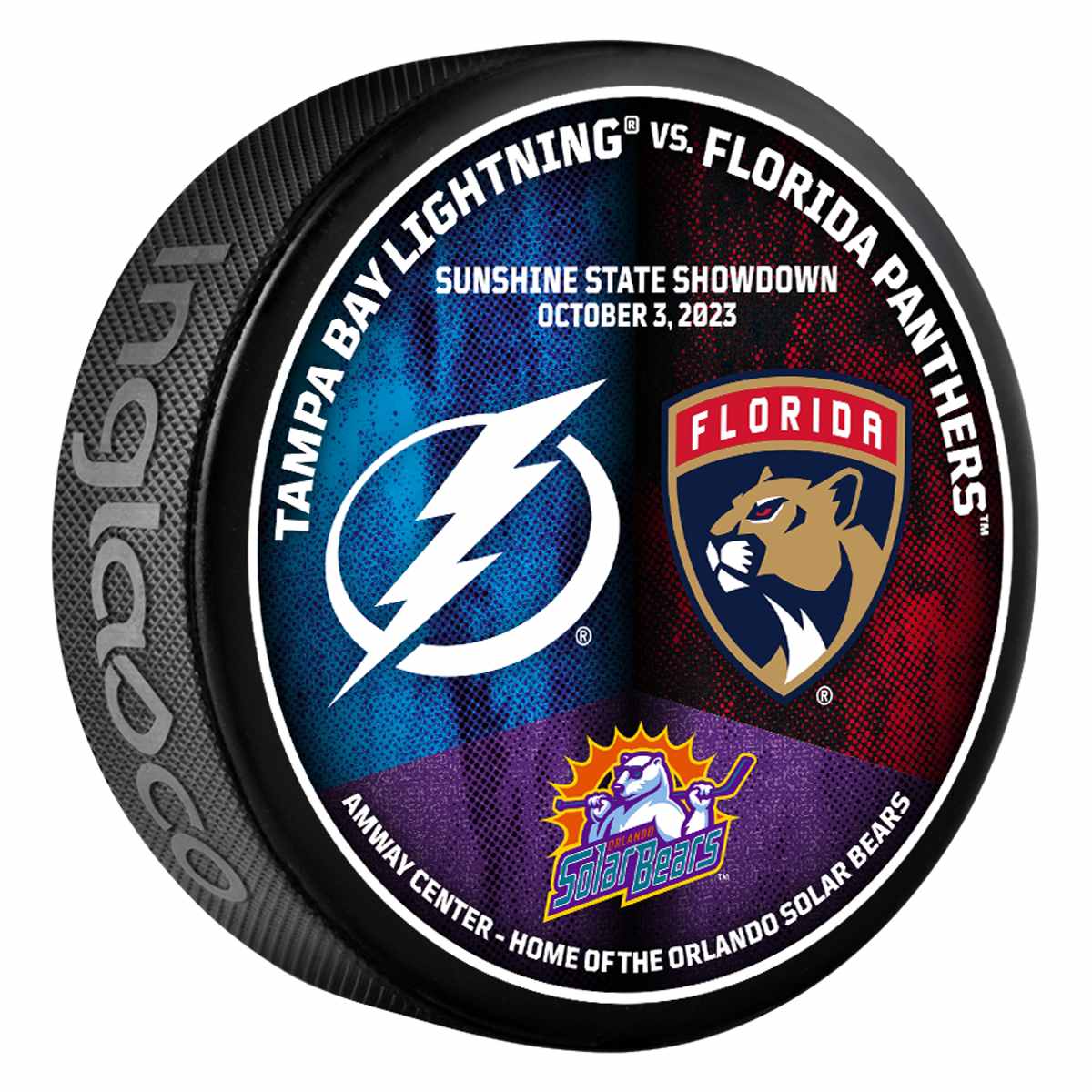 Lightning vs Panthers Limited Edition Orlando Game Match-up Puck