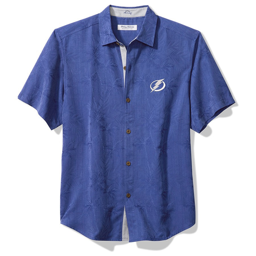 Men's Tampa Bay Lightning Tommy Bahama Blue Coconut Point Palm Vista Button Down