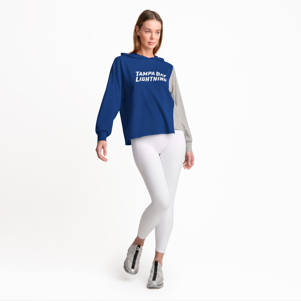 Women's Tampa Bay Lightning DKNY Colorblocked Pullover Hoodie