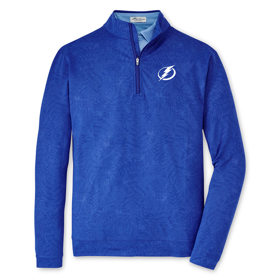 Men's Tampa Bay Lightning Peter Millar Perth Botanical Performance 1/4 Zip