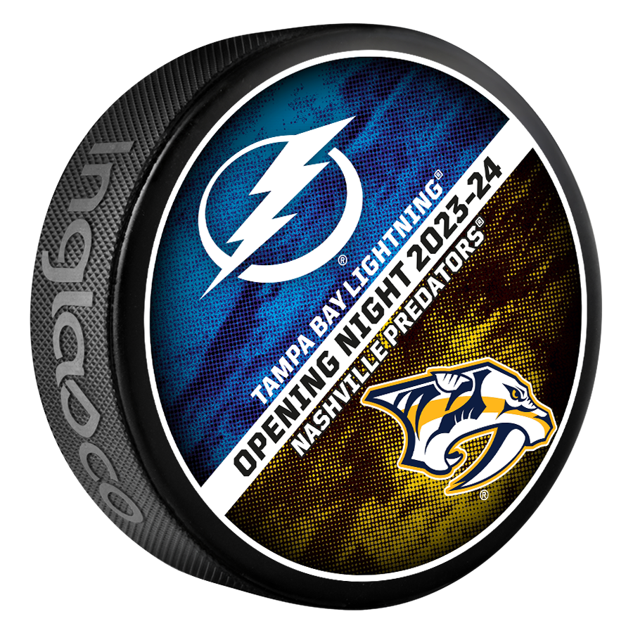 Tampa Bay Lightning vs Nashville Predators 2023-24 Opening Night Puck