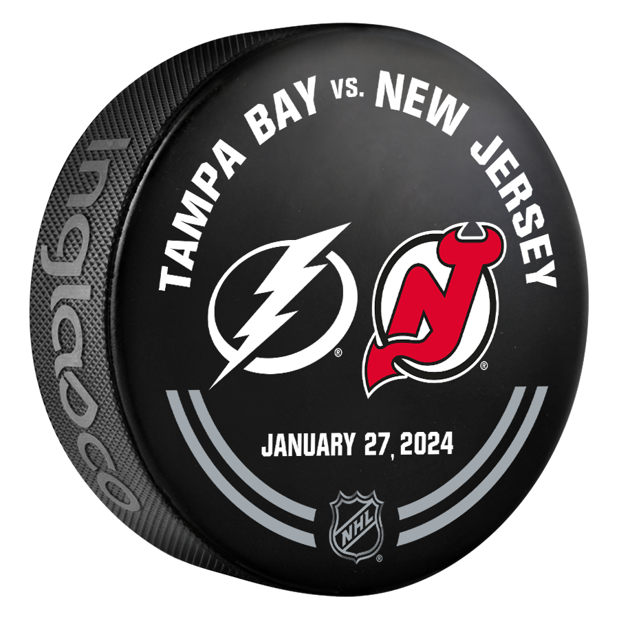 Tampa Bay Lightning 2023-24 Warmup-used Puck (1-27-2024)