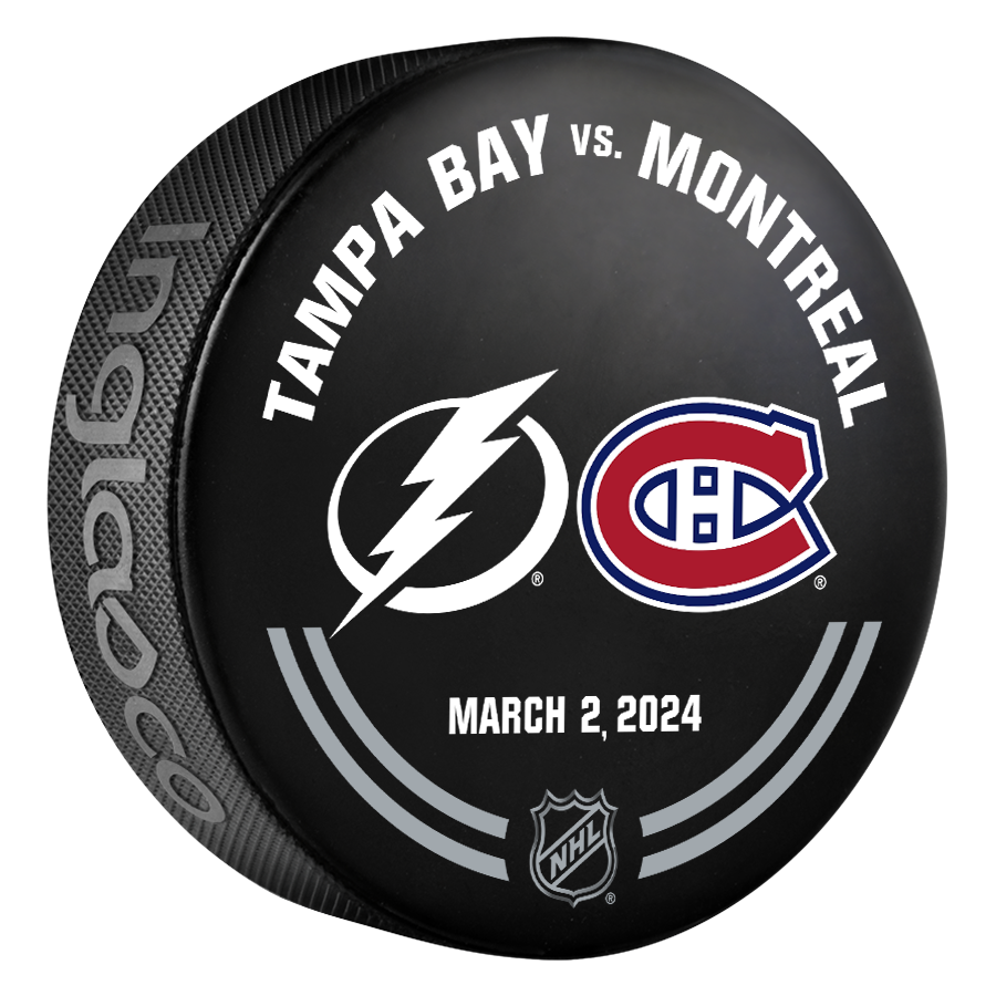 Tampa Bay Lightning 2023-24 Warmup-used Puck (3-2-2024)