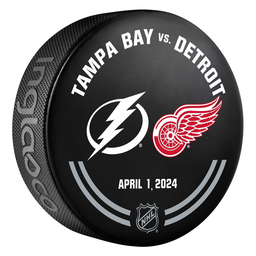 Tampa Bay Lightning 2023-24 Warmup-used Puck (4-1-2024)