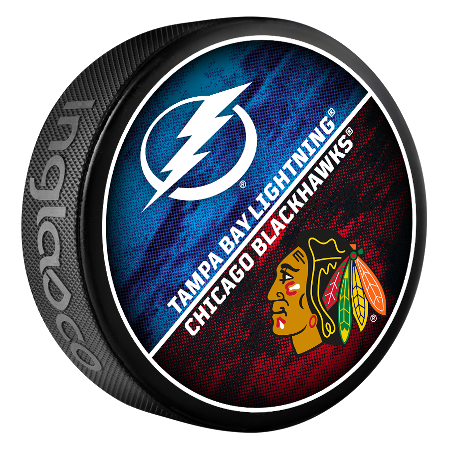 Tampa Bay Lightning 2023-24 Limited Edition Match-up Puck vs Chicago Blackhawks
