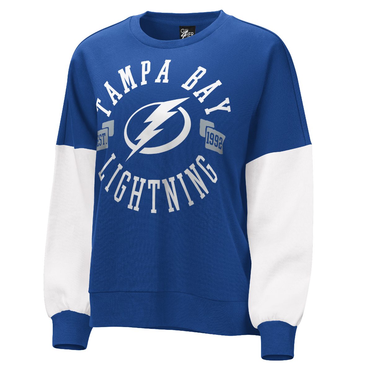 Women's Tampa Bay Lightning Colorblock Sleeve Pullover Crew