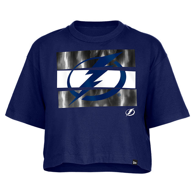 Women’s Tampa Bay Lightning New Era Apparel Foil Print Crop Tee
