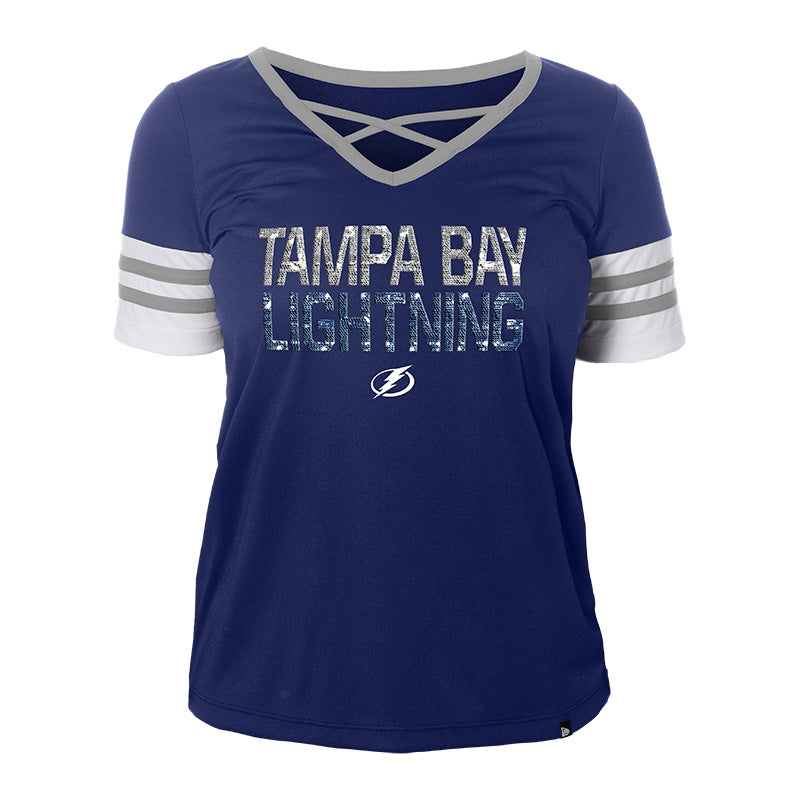 Women’s Tampa Bay Lightning New Era Sequin Cross Front Tee