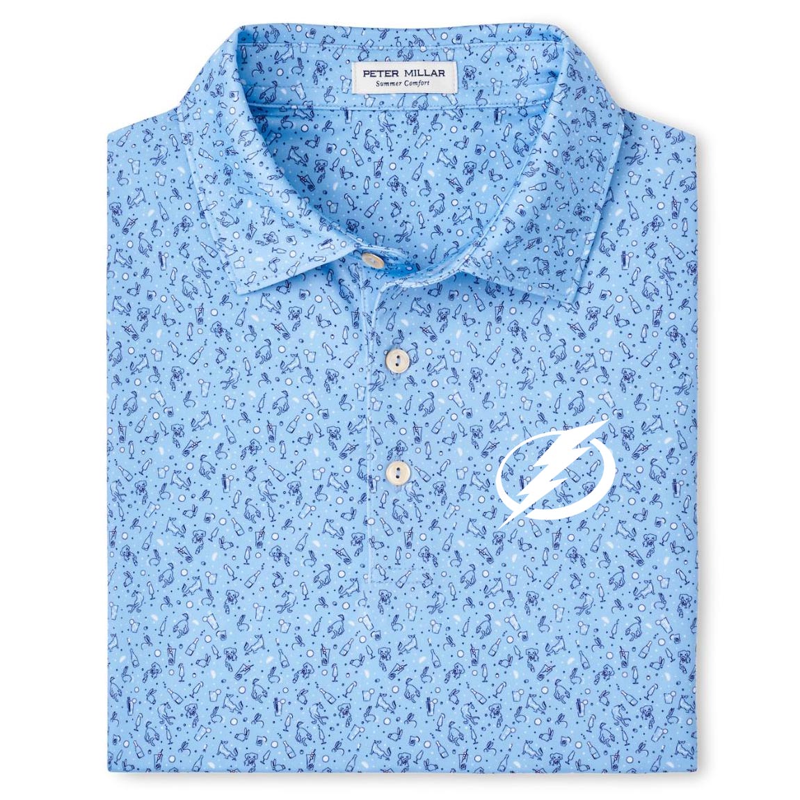 Men's Tampa Bay Lightning Peter Millar Hair of the Dog Performance Jersey Polo