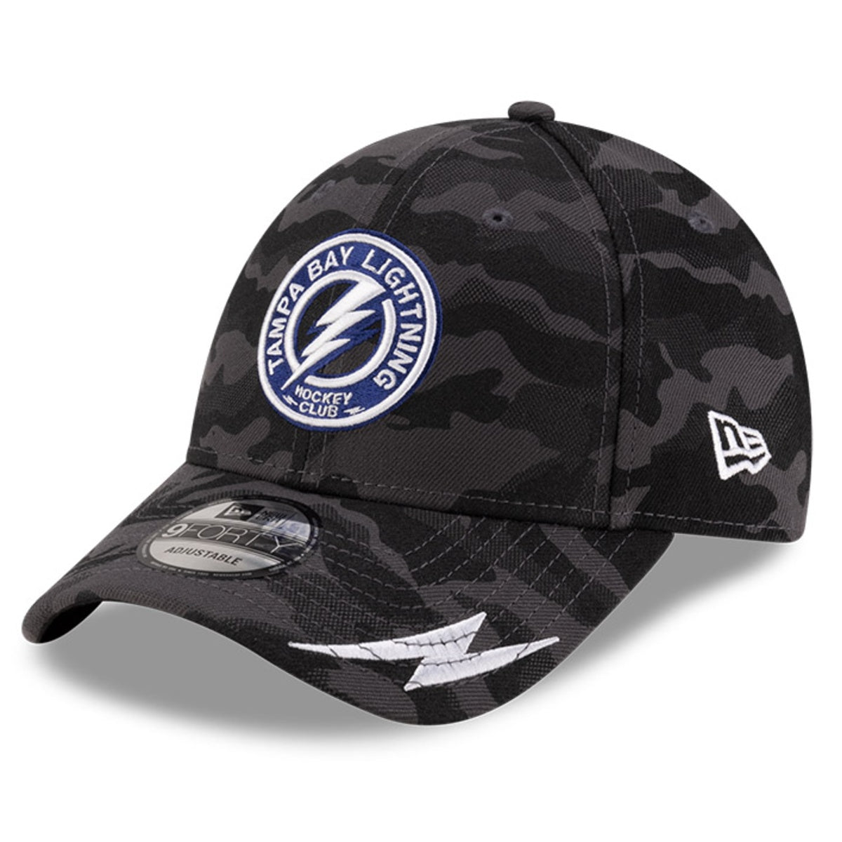 Tampa Bay Lightning New Era 9Forty Third Jersey Adjustable Camo Hat with Velcro