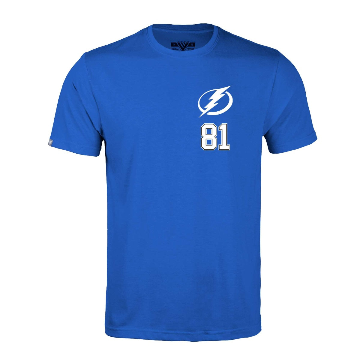 Tampa Bay Lightning Levelwear Erik Cernak Blue Name & Number Tee