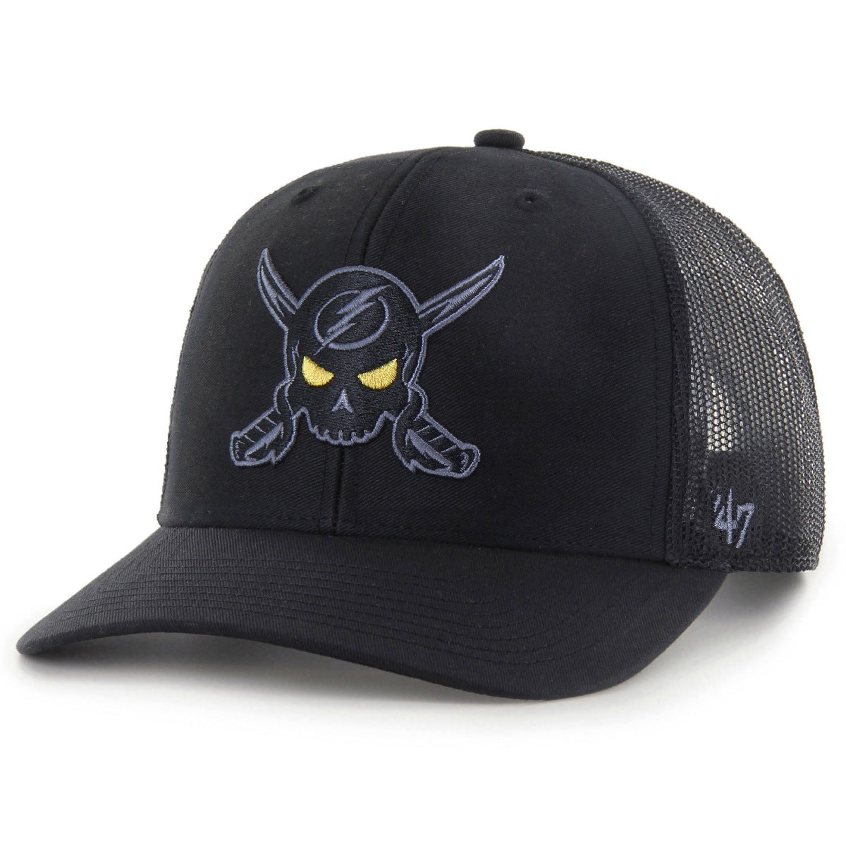 Tampa Bay Lightning '47 Gasparilla Adjustable Black Trucker Hat