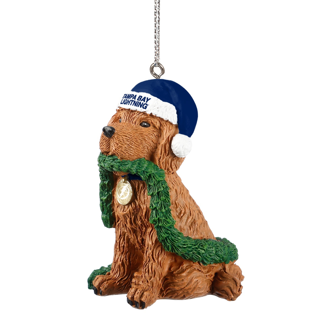 Tampa Bay Lightning Dog with Garland Holiday Ornament