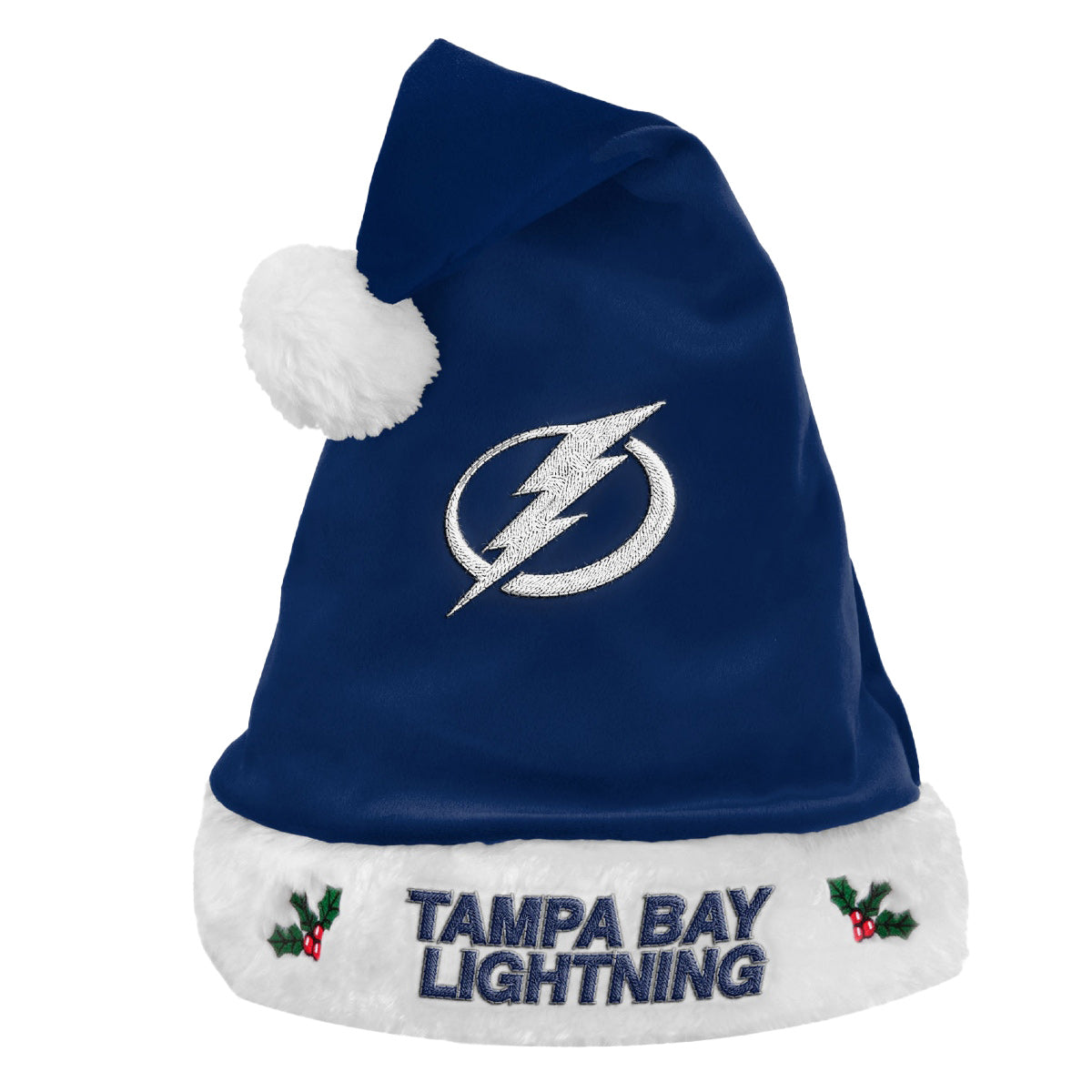 Tampa Bay Lightning Blue Embroidered Santa Hat