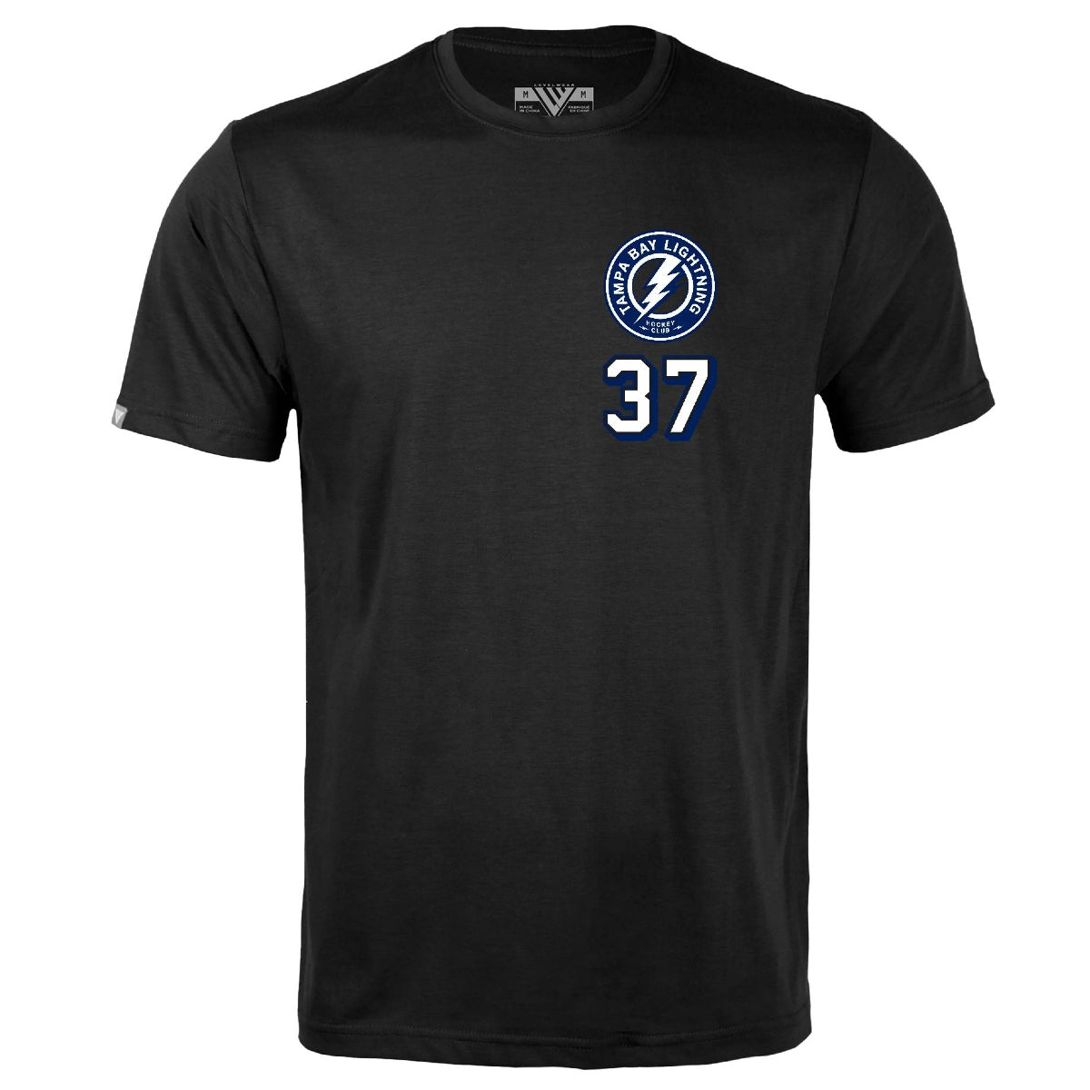 Tampa Bay Lightning Levelwear Yanni Gourde Name & Number Black Tee