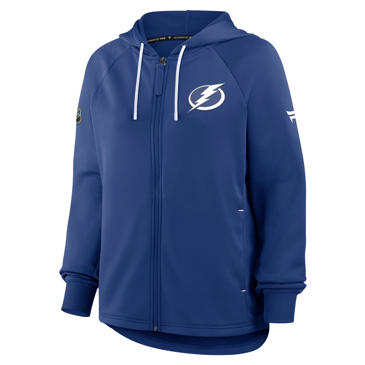 Women's Tampa Bay Lightning Fanatics Authentic Pro Blue Full Zip Fleece Hoodie