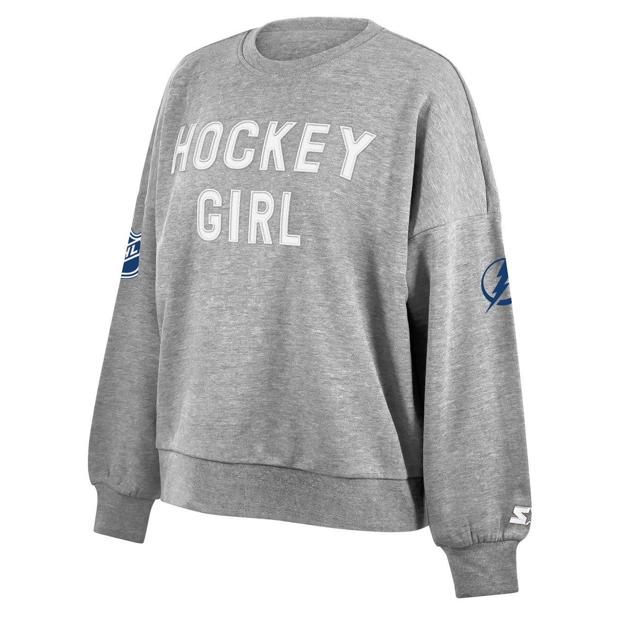 Women's Tampa Bay Lighting Grey Starter Hockey Girl Crew