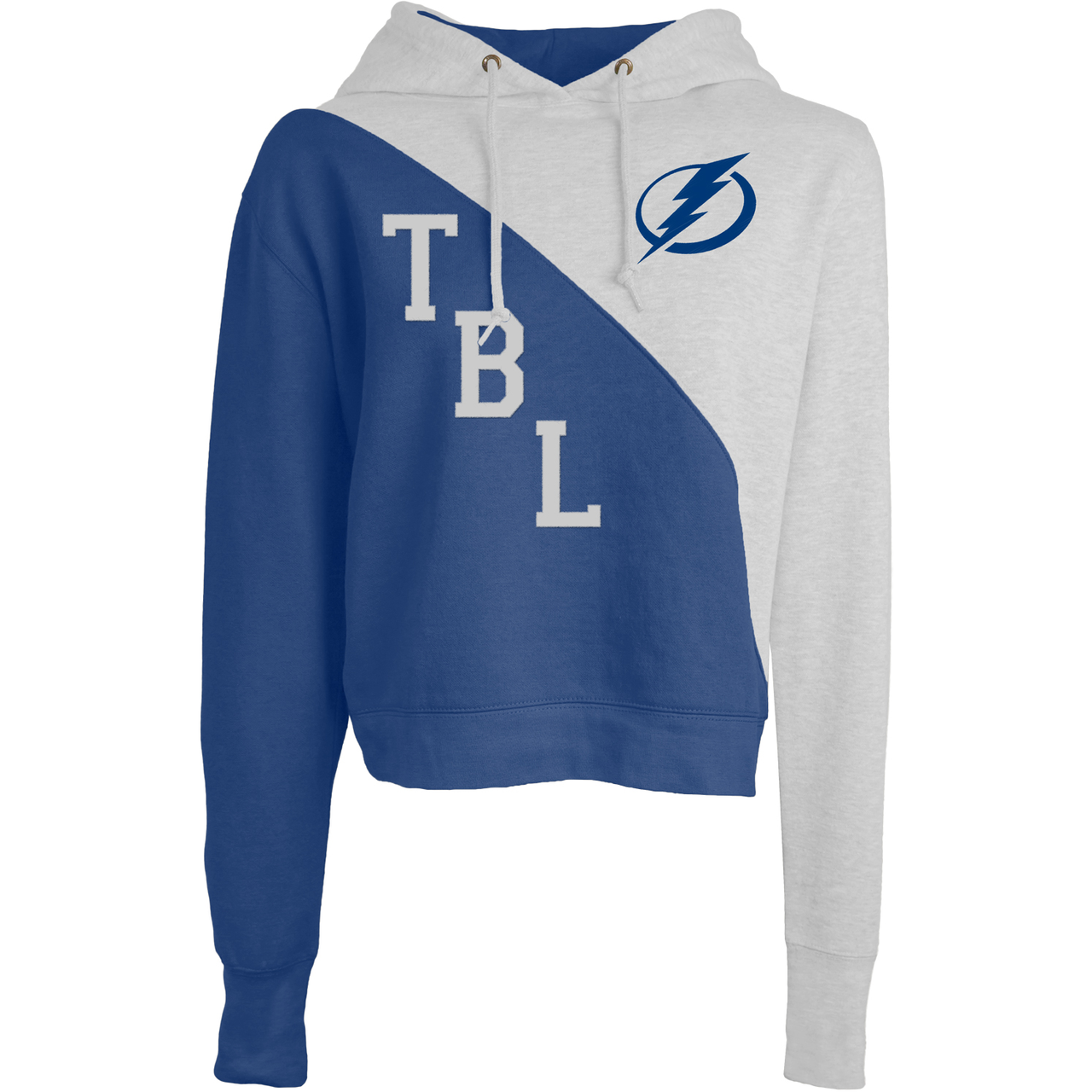 Women's Tampa Bay Lightning Blue 84 Diagonal Contrast Hoodie