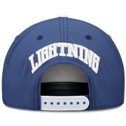 Blue cap with 'LIGHTNING' text on the back against a white background