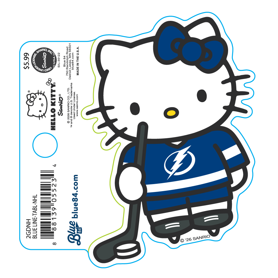 Tampa Bay Lightning Hello Kitty Blue Line Vinly Sticker