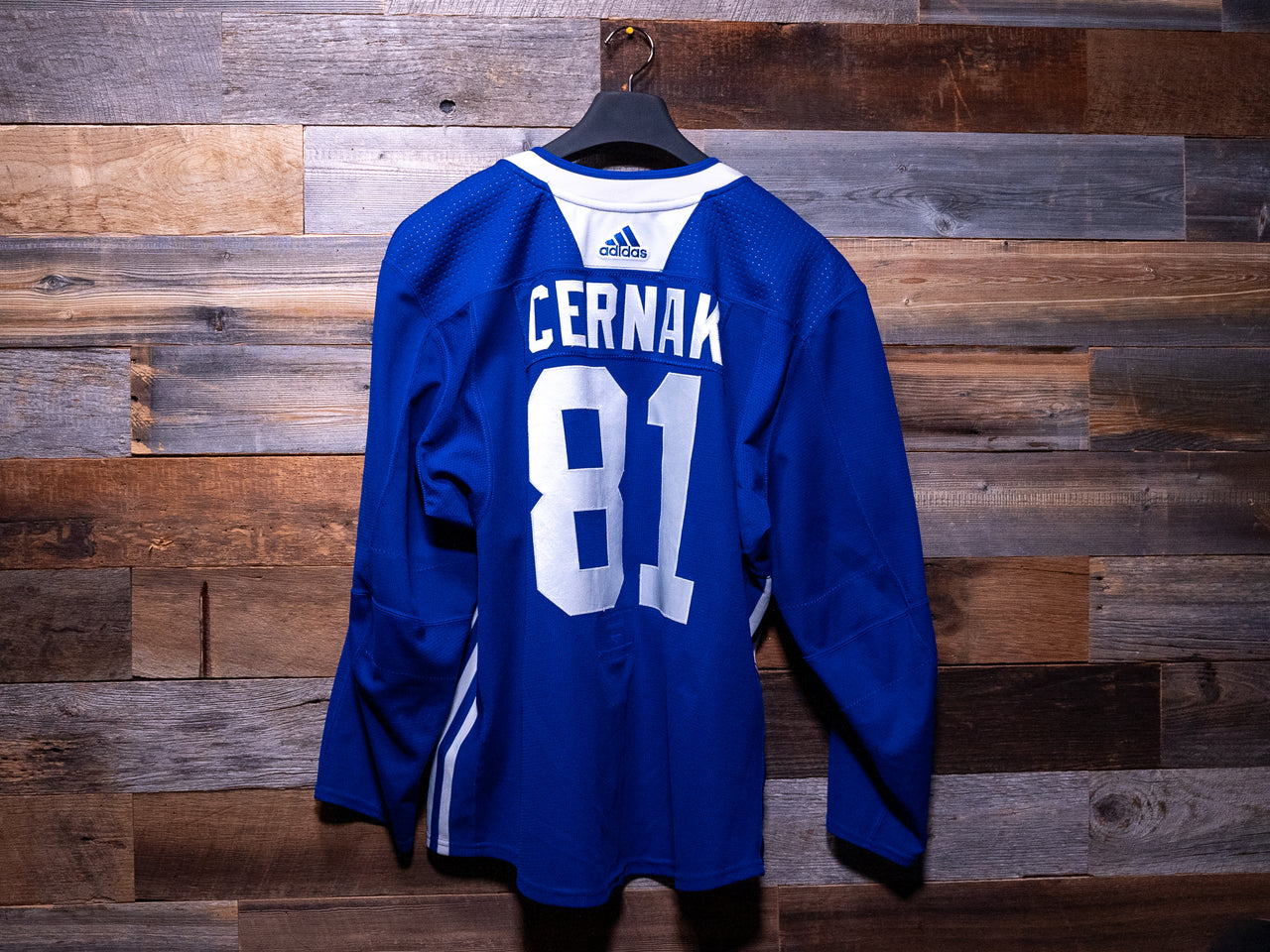 Erik Cernak BLUE adidas Tampa Bay Lightning Training Camp-Worn Jersey