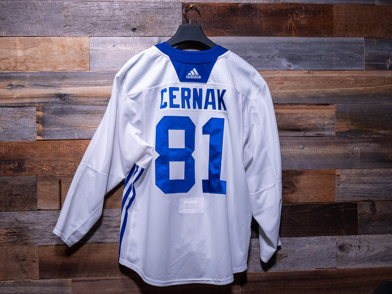 Erik Cernak WHITE adidas Tampa Bay Lightning Training Camp-Worn Jersey