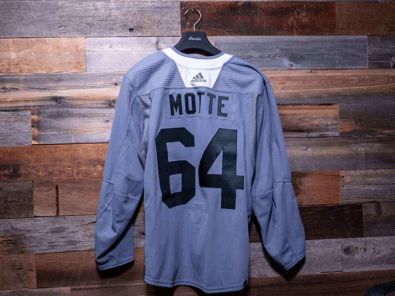 Tyler Motte GREY adidas Tampa Bay Lightning Training Camp-Issued Jersey