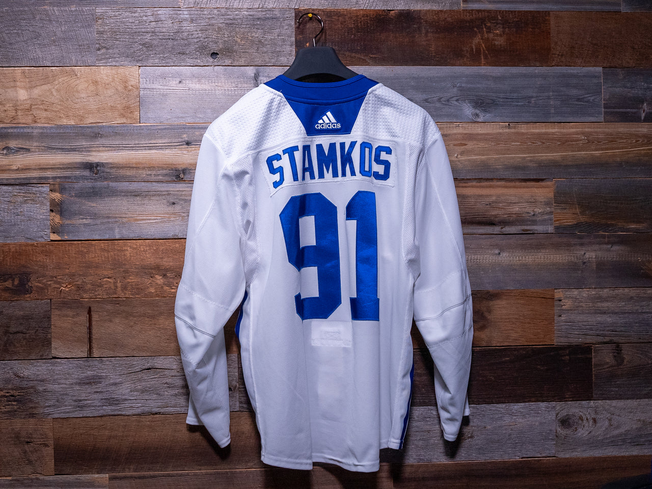 Steven Stamkos WHITE adidas Tampa Bay Lightning Training Camp-Worn Jersey